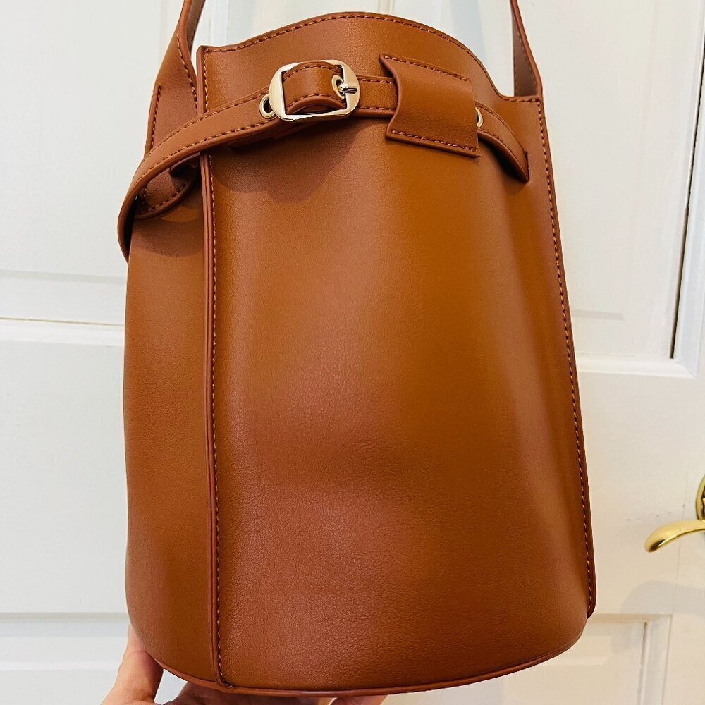 KATIE Q Celine Style Bucket Bag Leather Brown BRAND NEW - Picture 3 of 16